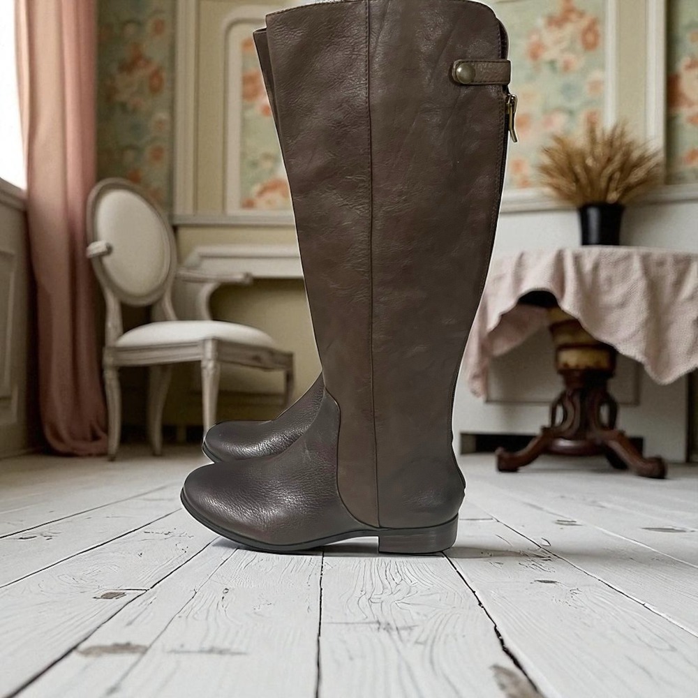 Lord &‎ Taylor Fifth Avenue Womens Brown Farse Style Leather Riding Boots 5.5